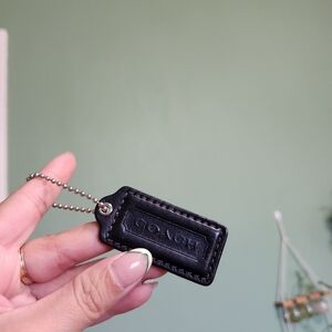 Coach Black Leather Hangtag